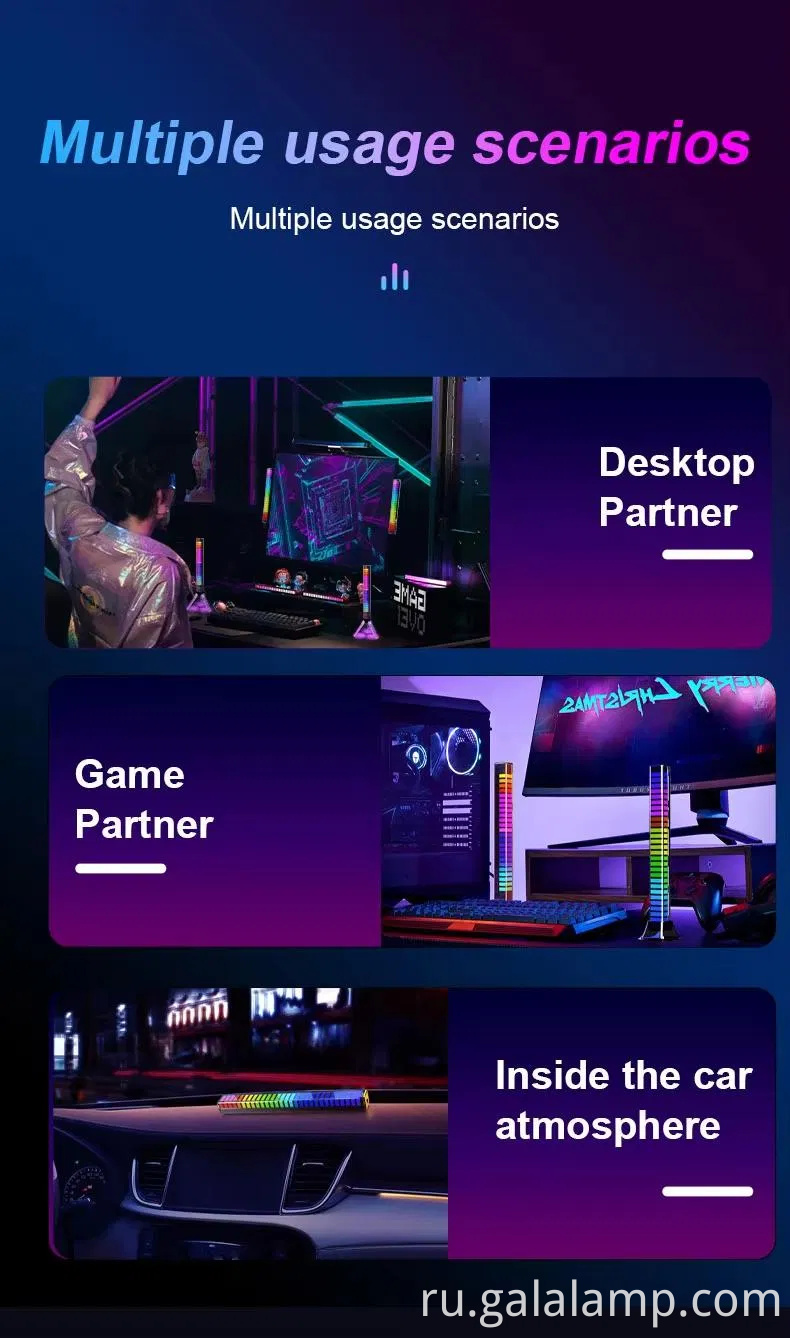 Умный приложение-контролируемое автомобильное окружающее освещение с эффектами ритма